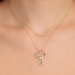 Gold & Diamond Eye Open Icon Charm