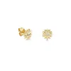 Gold & Diamond Eye Petals Stud