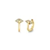 Gold & Diamond Eye Post Huggie Hoops