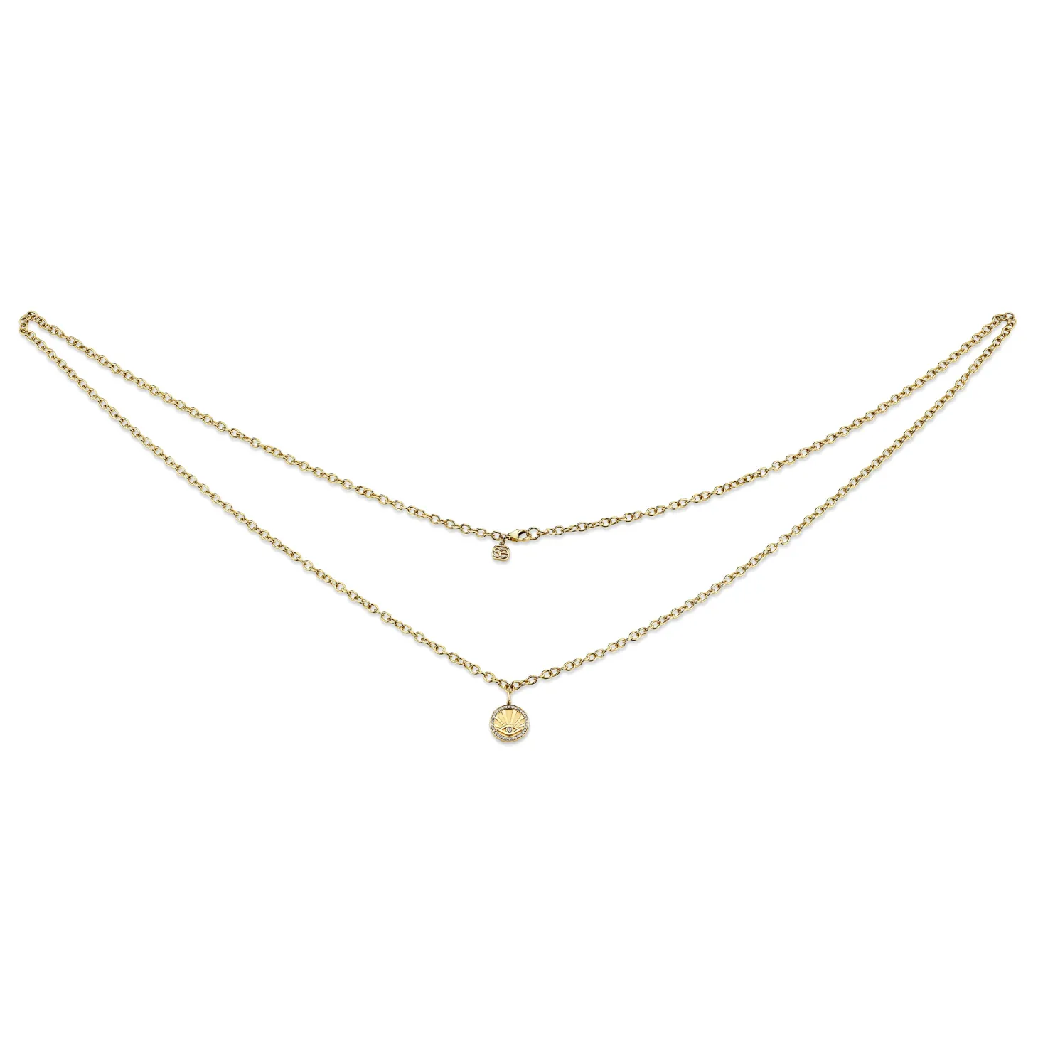 Gold & Diamond Eye Rays Coin Belly Chain