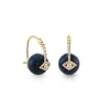 Gold & Diamond Eye Sapphire Earrings