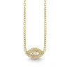 Gold & Diamond Eye Stone Inlay Necklace