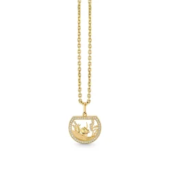 Gold & Diamond Fish Bowl Charm