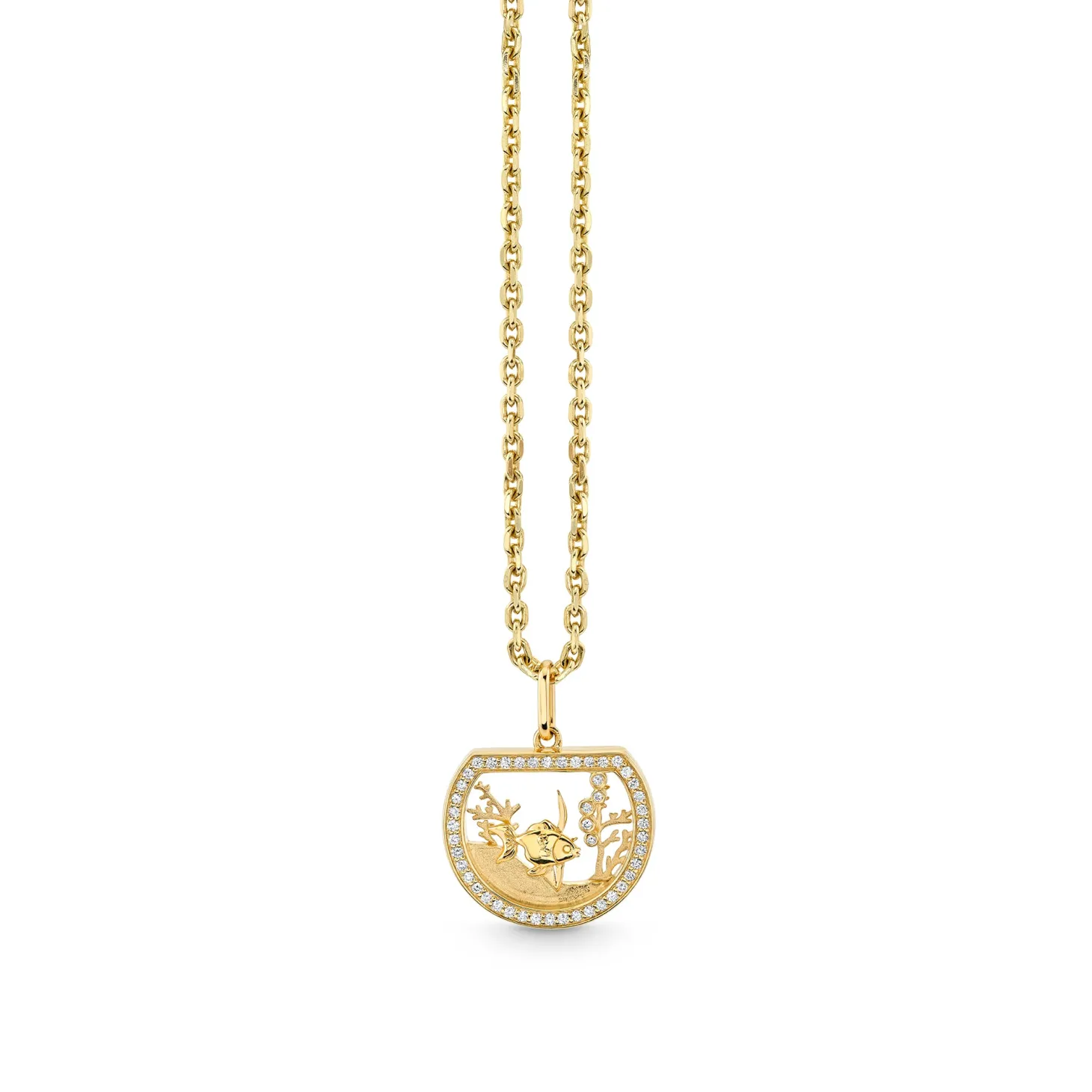 Gold & Diamond Fish Bowl Charm