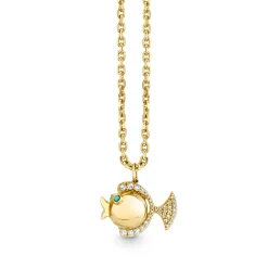 Gold & Diamond Fish Charm