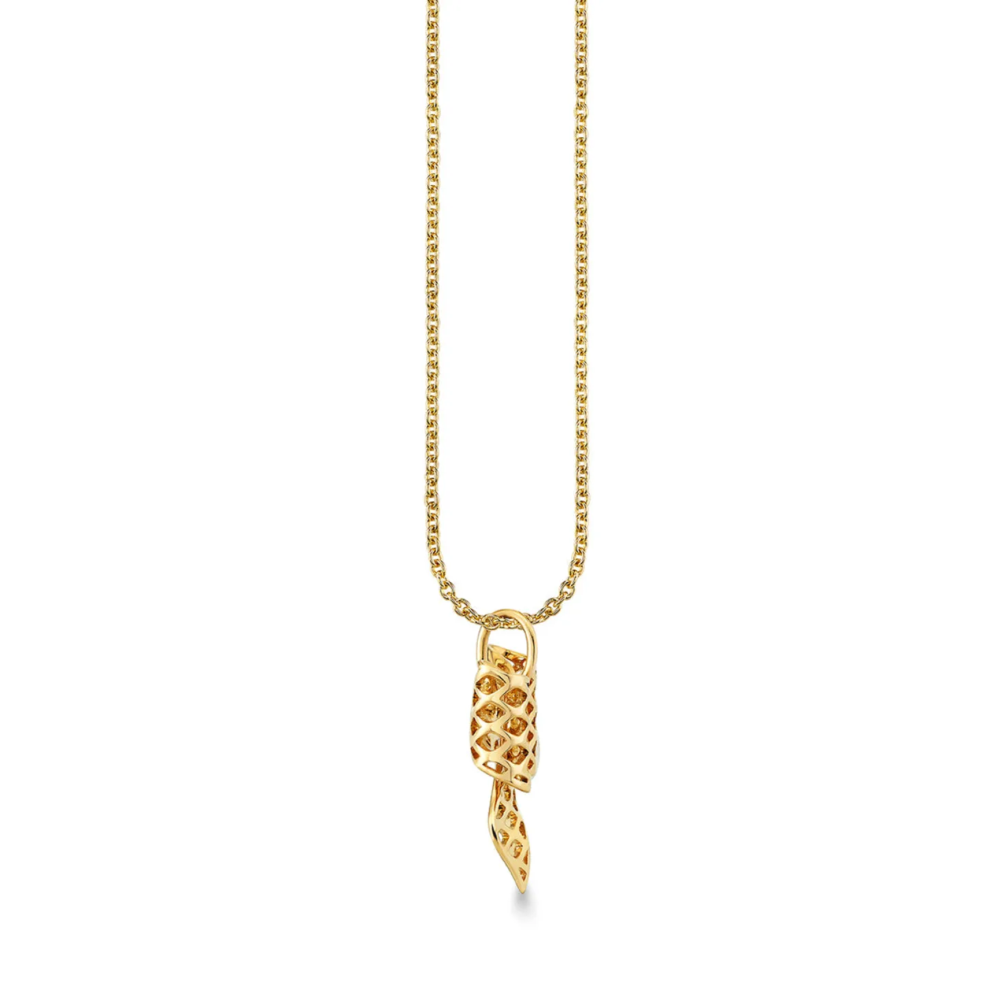 Gold & Diamond Fishnet Bow Charm
