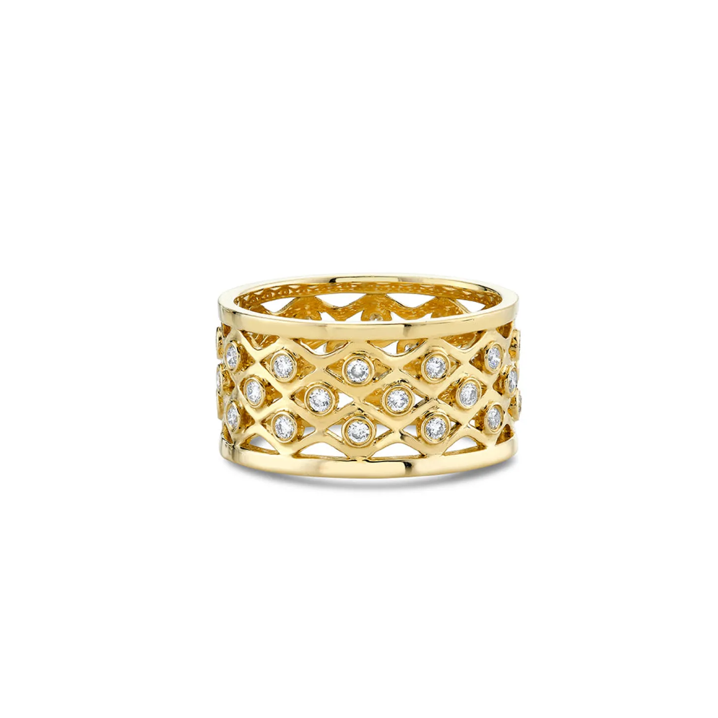 Gold & Diamond Fishnet Eternity Ring