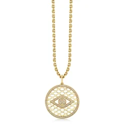 Gold & Diamond Fishnet Eye Pendant