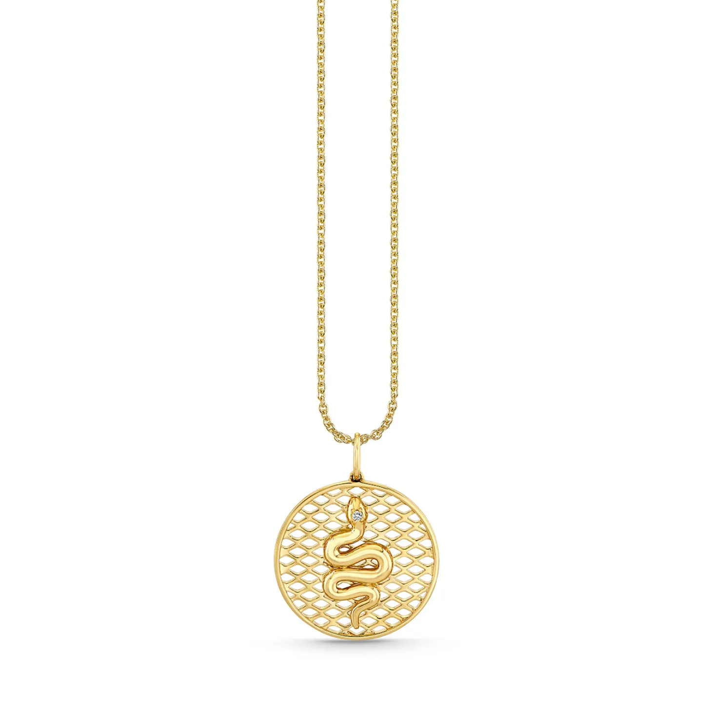 Gold & Diamond Fishnet Snake Coin