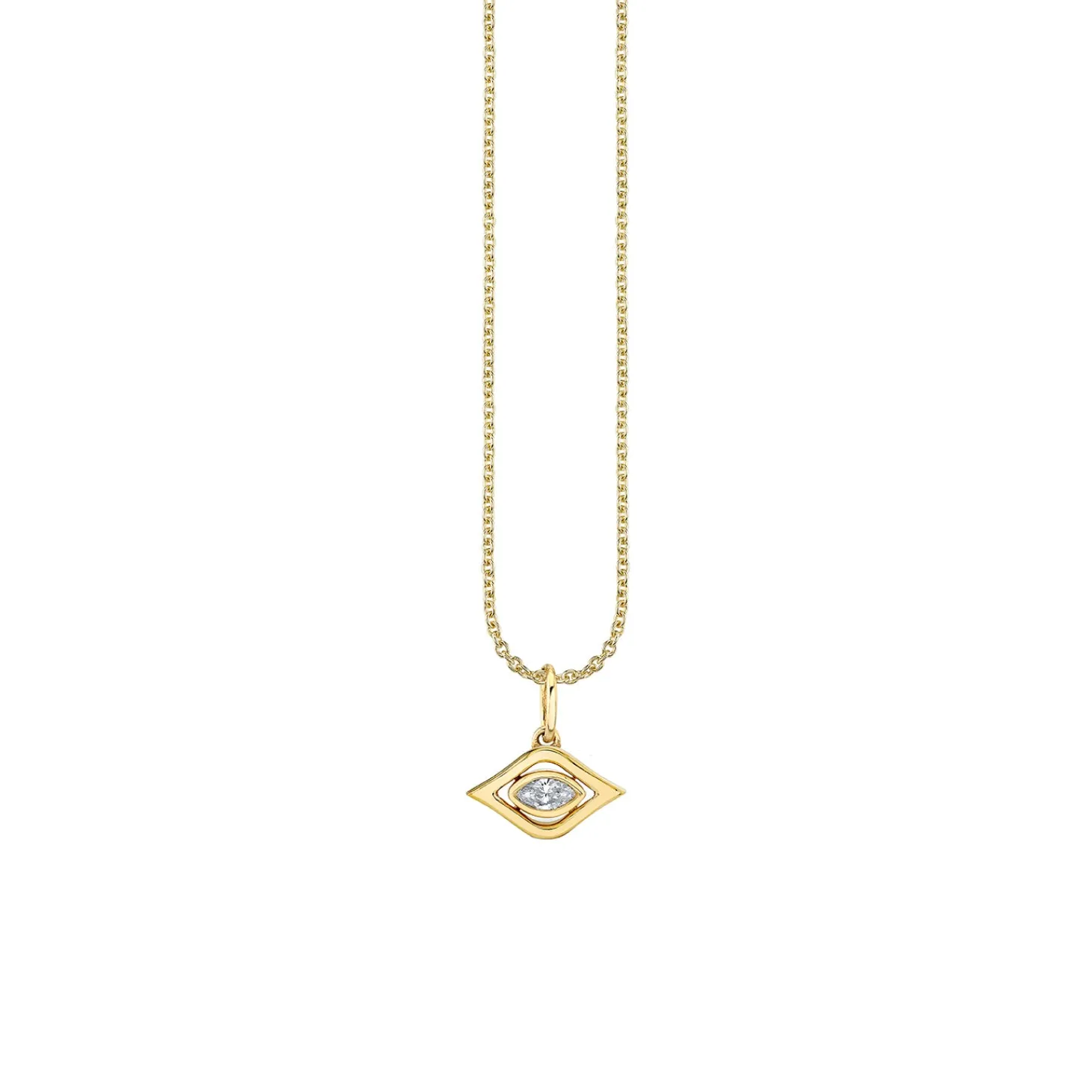 Gold & Diamond Floating Marquise Eye Charm