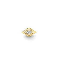 Gold & Diamond Floating Marquise Eye Stud