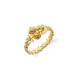 Gold & Diamond Flower Cluster Ring
