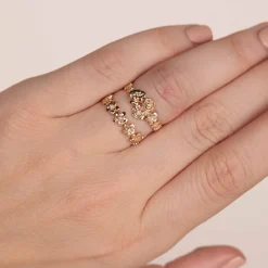 Gold & Diamond Flower Cluster Ring