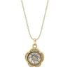 Gold & Diamond Flower Compass Charm