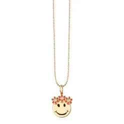 Gold & Diamond Flower Power Happy Face Charm
