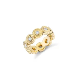 Gold & Diamond Fluted Eternity Ring