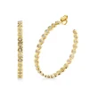 Gold & Diamond Fluted Extra Large Hoops