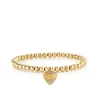 Gold & Diamond Fluted Heart on Gold Beads