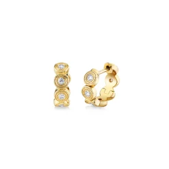Gold & Diamond Fluted Huggies