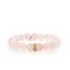 Gold & Diamond Fluted Rondelle on Rose Quartz