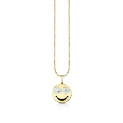 Gold & Diamond Fried Happy Face Charm
