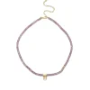 Gold & Diamond Fringe and Pave Ball Mystic Rainbow Quartz Faceted Rondelle Beaded Choker Combo