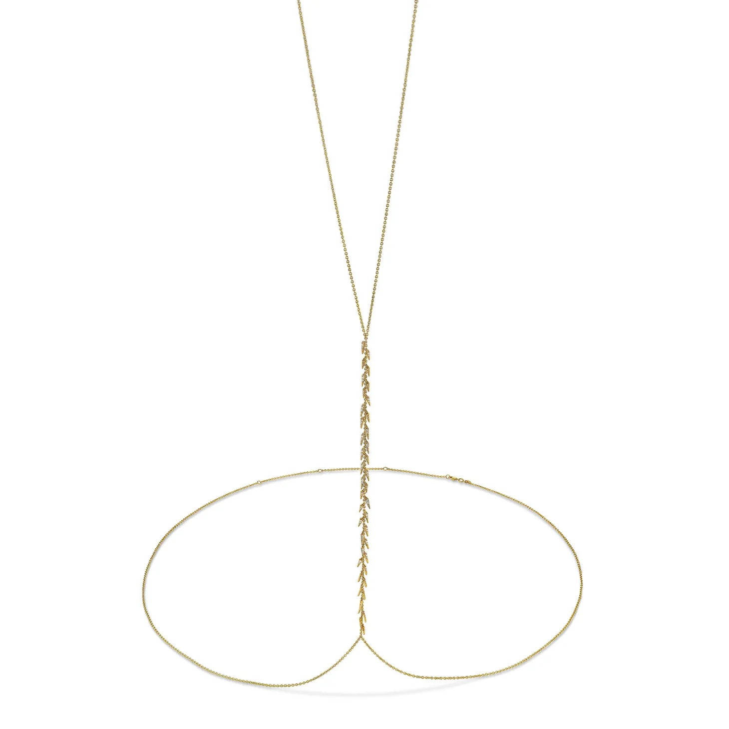 Gold & Diamond Fringe Body Chain