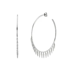 Gold & Diamond Fringe Large Hoops