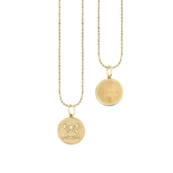 Gold & Diamond Gemini Zodiac Medallion