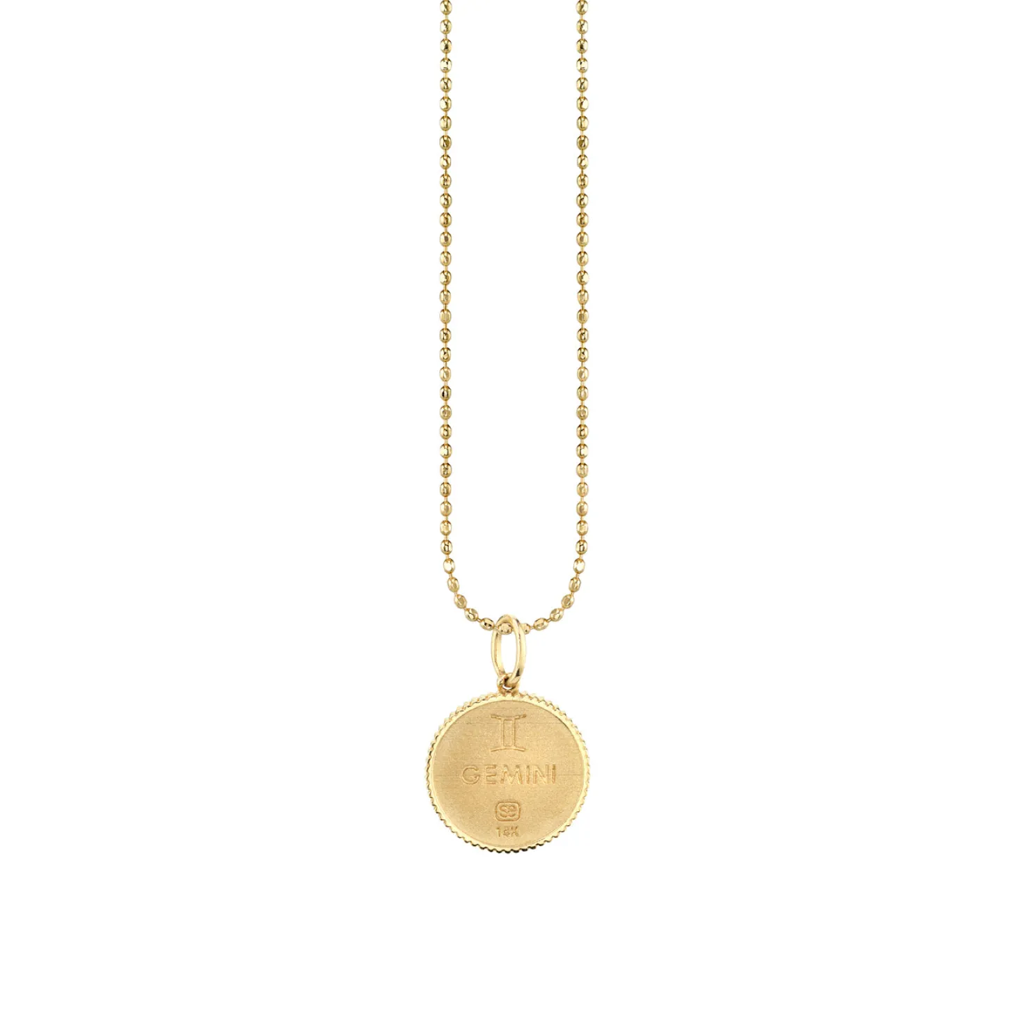 Gold & Diamond Gemini Zodiac Medallion