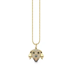 Gold & Diamond Golden Retriever Charm