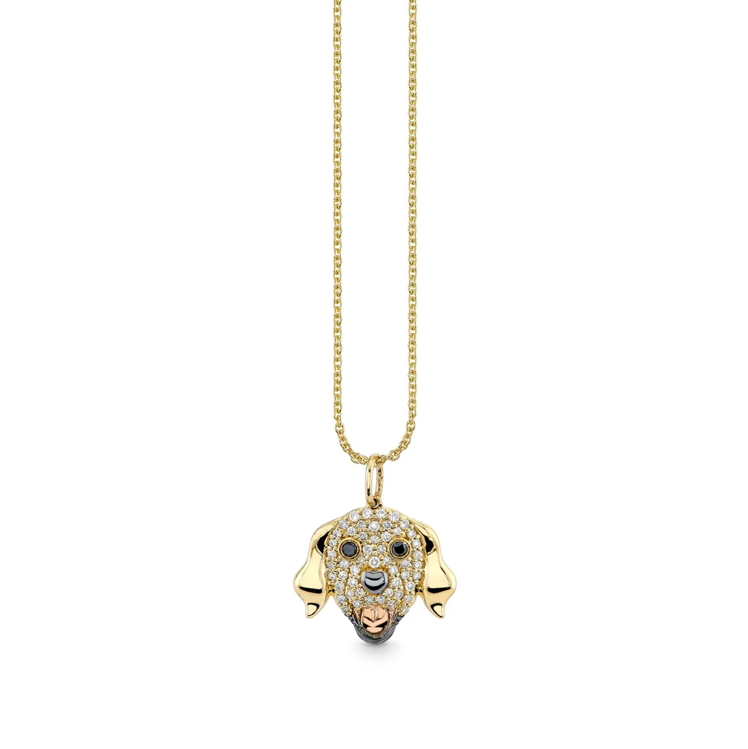 Gold & Diamond Golden Retriever Charm