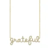 Gold & Diamond Grateful Script Necklace