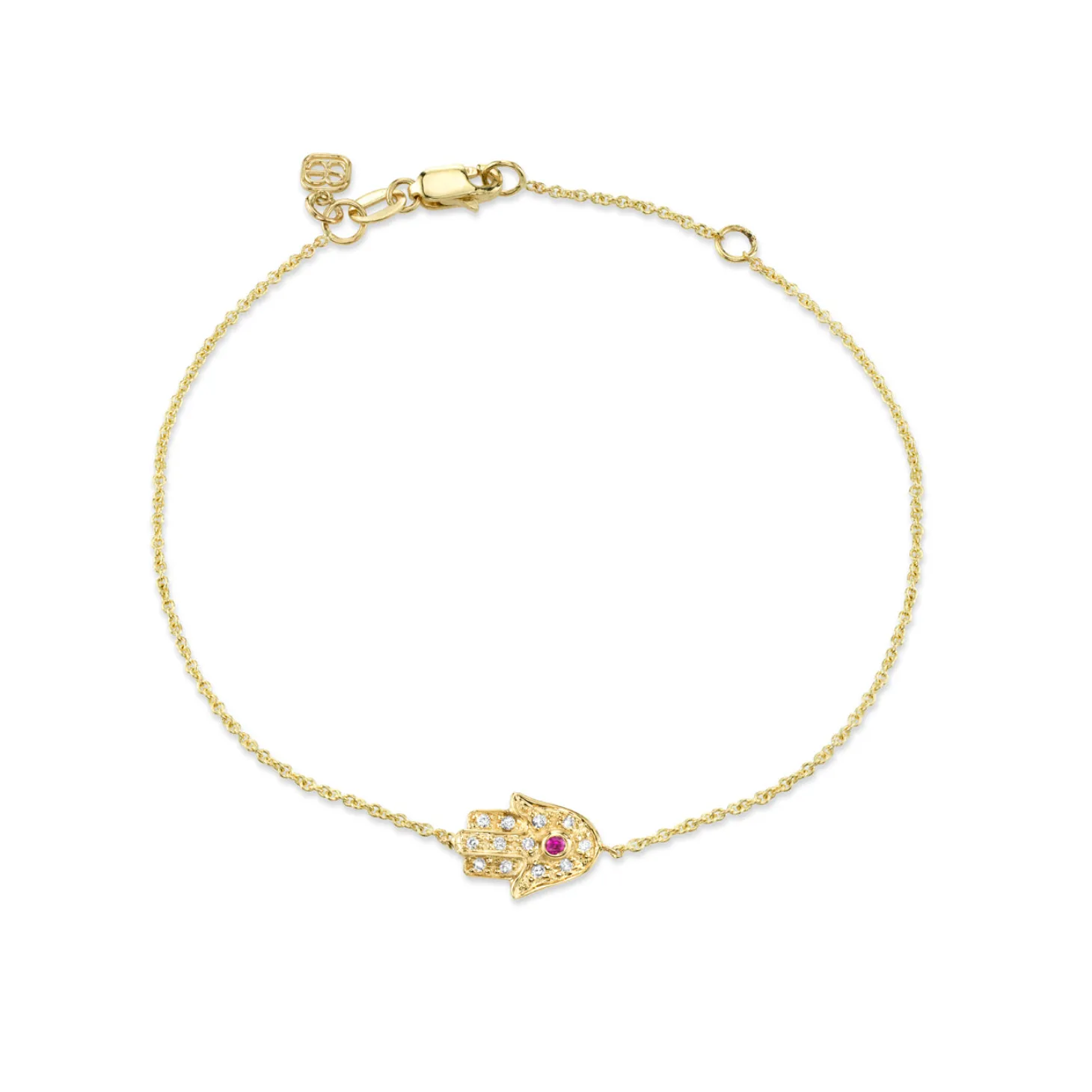 Gold & Diamond Hamsa Bracelet