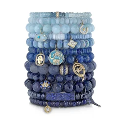Gold & Diamond Hamsa on Blue Kyanite