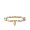 Gold & Diamond Hamsa on Two-Tone Gold Beads