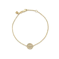Gold & Diamond Happy Face Bracelet