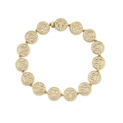 Gold & Diamond Happy Face Eternity Bracelet