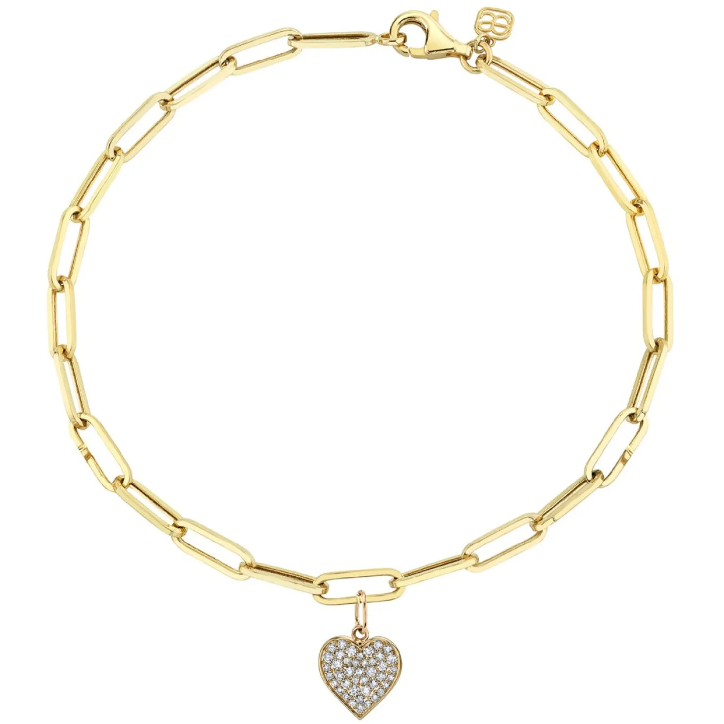 Gold & Diamond Heart Anklet