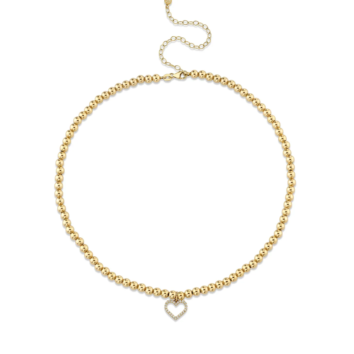 Gold & Diamond Heart Choker