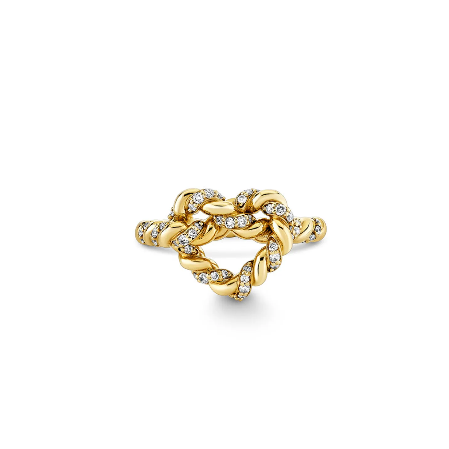 Gold & Diamond Heart Knot Ring