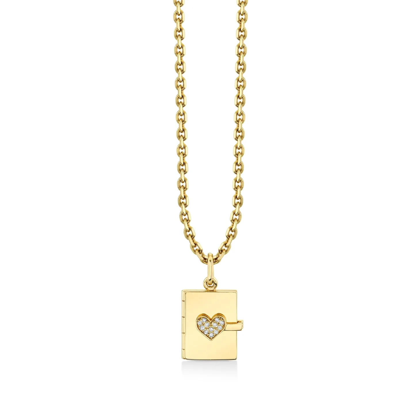 Gold & Diamond Heart Locket Charm