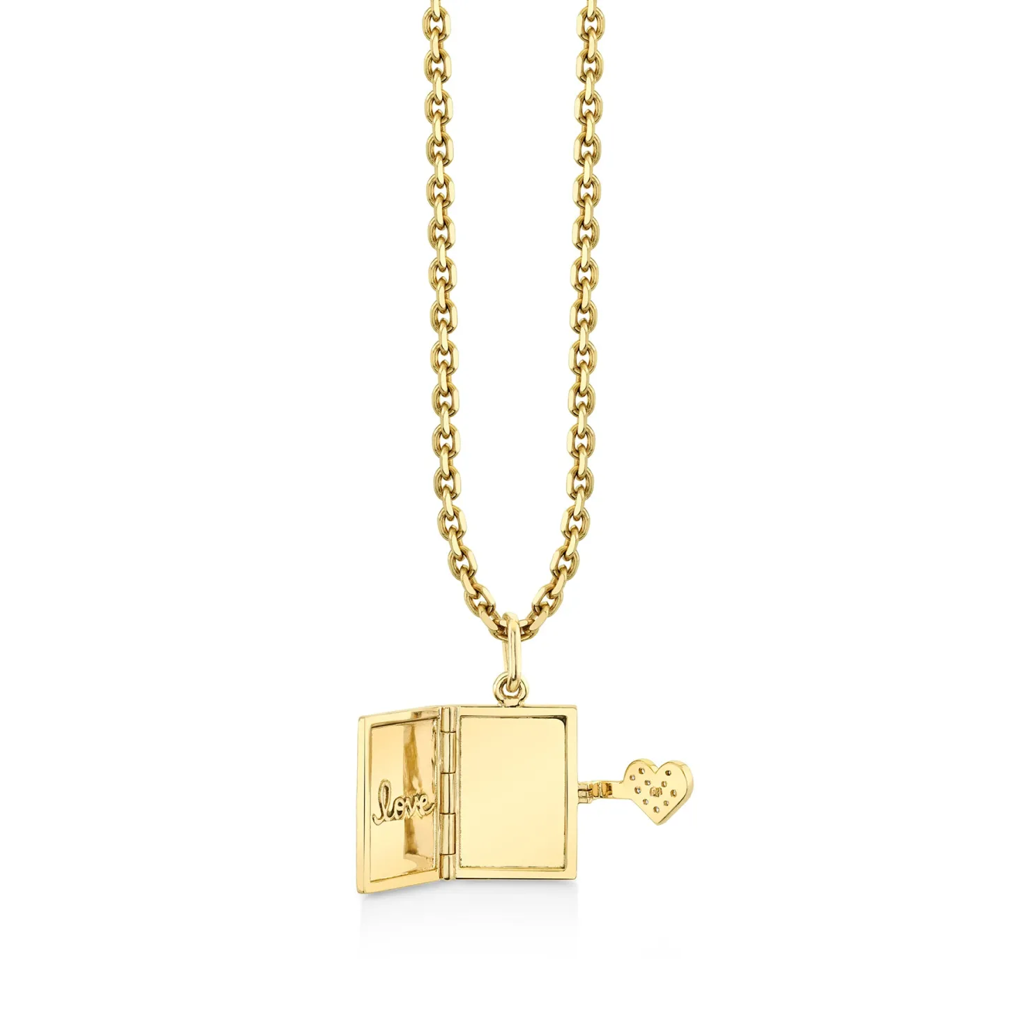 Gold & Diamond Heart Locket Charm