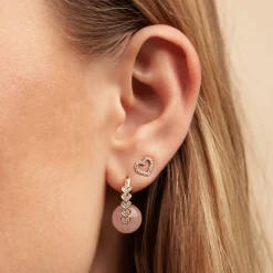 Gold & Diamond Heart Morganite Earrings