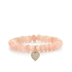 Gold & Diamond Heart on Morganite