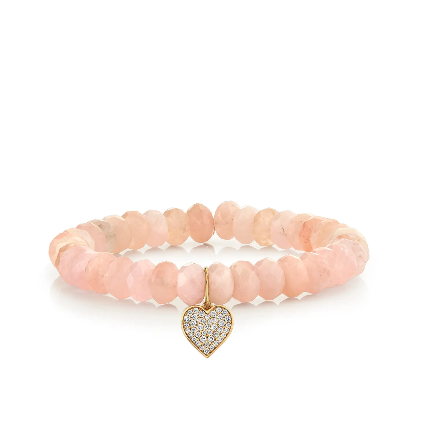Gold & Diamond Heart on Morganite