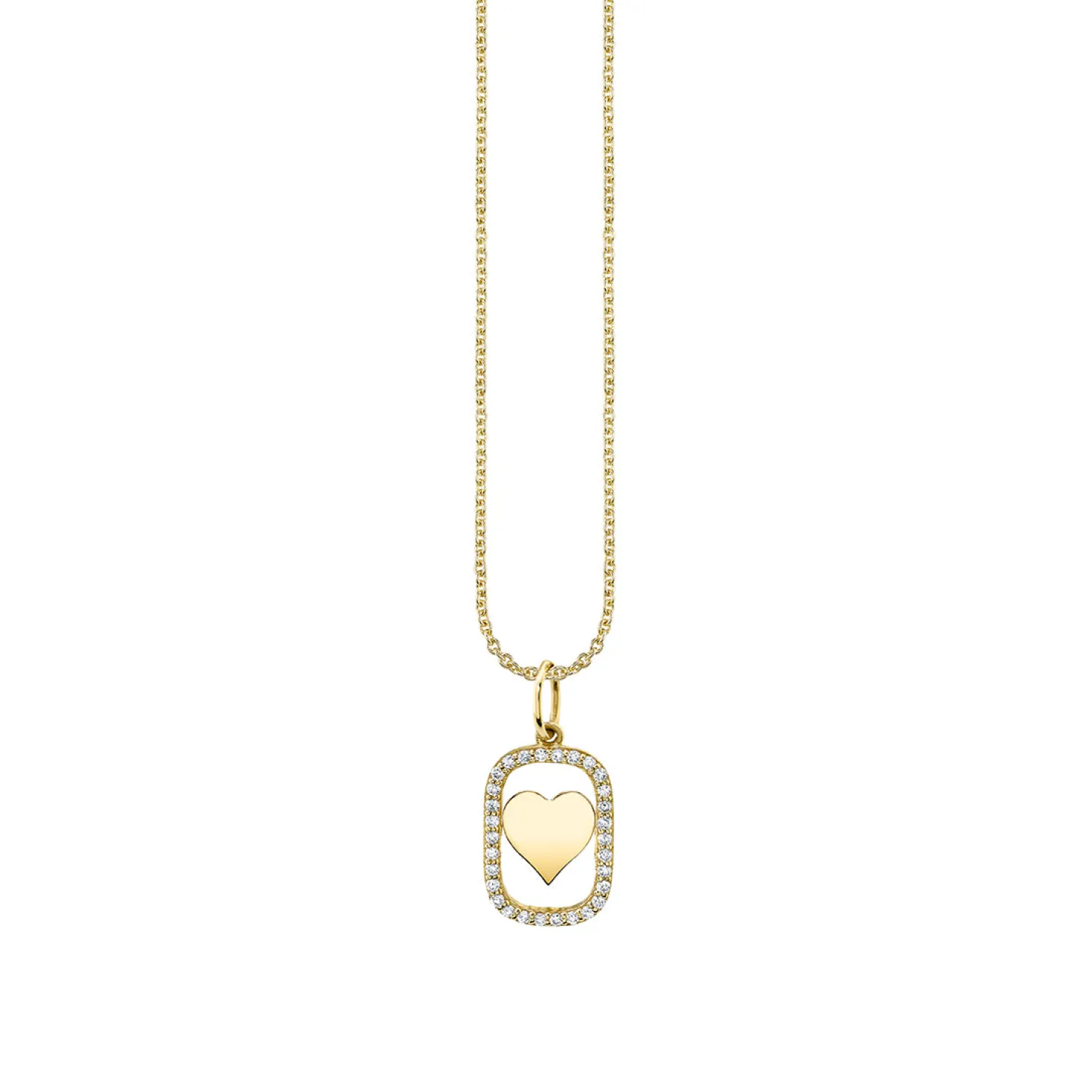 Gold & Diamond Heart Open Icon Charm