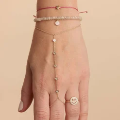 Gold & Diamond Heart Princess Bracelet