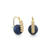 Gold & Diamond Heart Sapphire Earrings
