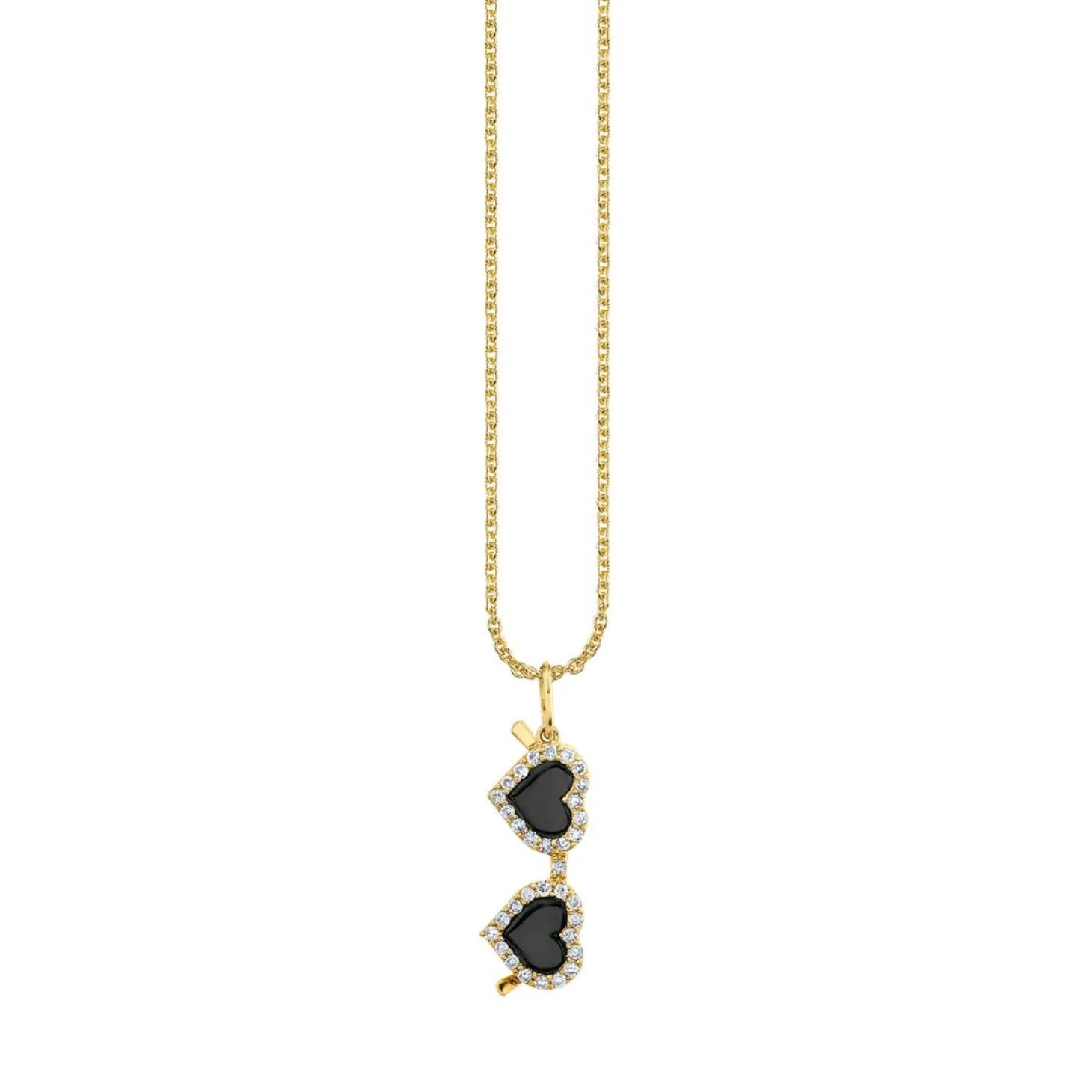 Gold & Diamond Heart Sunglasses Charm